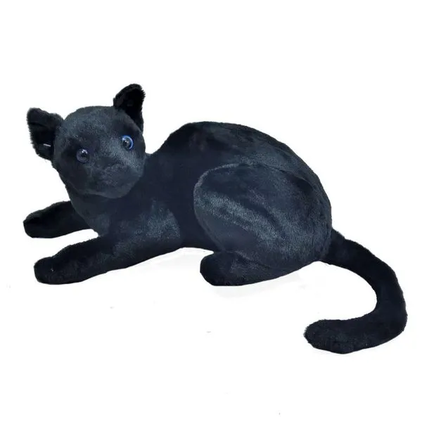 Gato Preto Pelúcia 35 C M Comp. Deitado