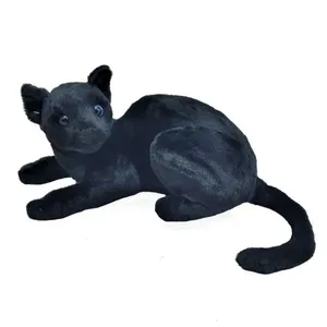 Gato Preto Pelúcia 35 C M Comp. Deitado