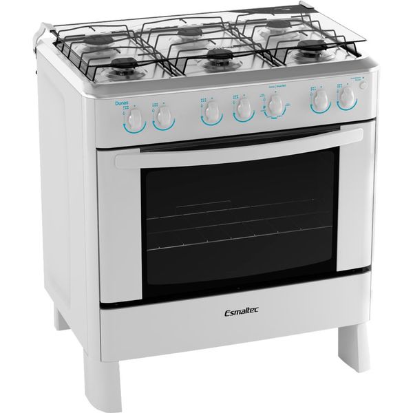 Fogão 6 Bocas de Piso Esmaltec Dunas Branco - 6042 Bivolt