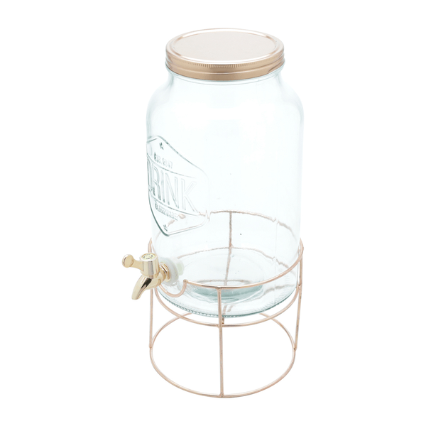 Dispenser para Bebida Long Round da Lyor, Com Suporte, Cristal, 5,6 Litros - 42290