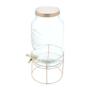 Dispenser para Bebida Long Round da Lyor, Com Suporte, Cristal, 5,6 Litros - 42290