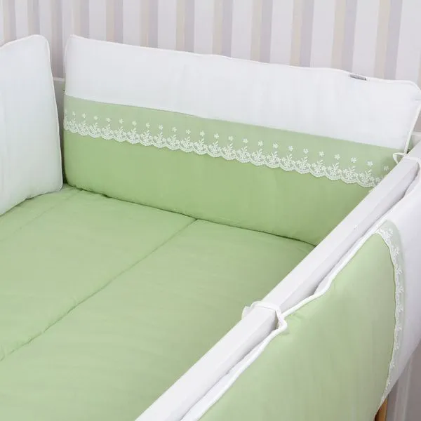 Kit de Berço Romântico com 5 Peças Verde - 91C20KB5