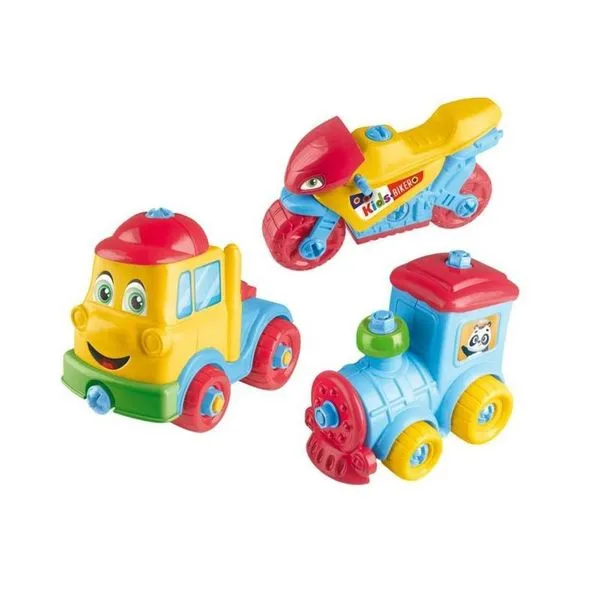 Kit de Brinquedos Infantis com Moto Trem e Caminhão para Coordenação Motora Formas Arredondadas Multicolorido Lua Kit de Brinquedos Infantis com Moto Trem e Caminhão Formas Arredondadas Multicolorido Lua de Cristal