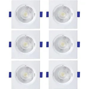 Kit 6 Spot De Led Embutir Slim Mr11 Quadrado 3w Bivolt 6500k Frio