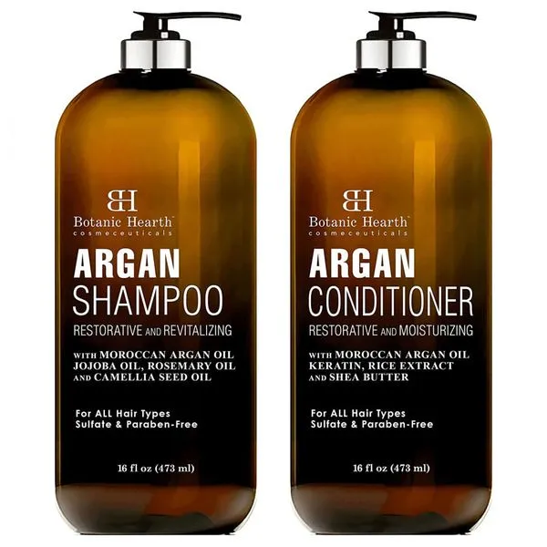 Botanic Hearth Shampoo E Condicionador Com Queratina, Restaurador E Hidratante, Sem Sulfato Para Todos Os Tipos De...