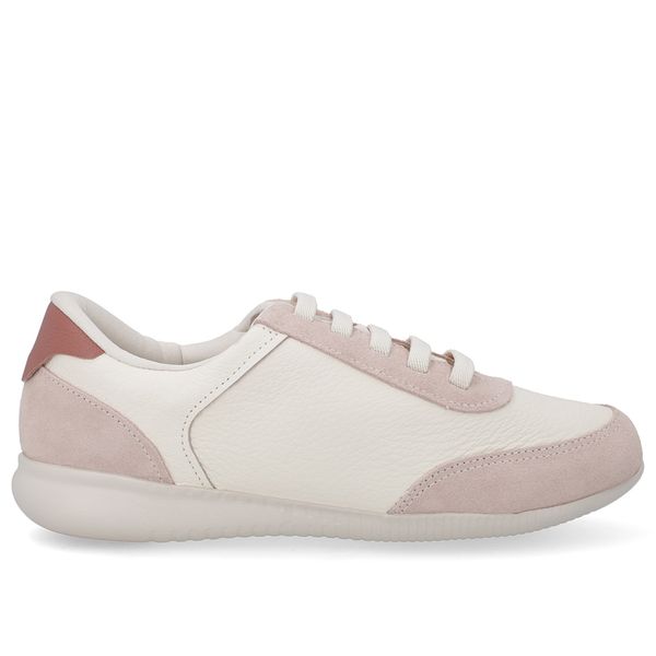 Tênis Branco Marfim Couro Detalhe Rosa Vintage 36