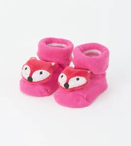 Meia Cano Médio Antiderrapante Raposa Tam. 15 a 20 Pink - 15 a 20
