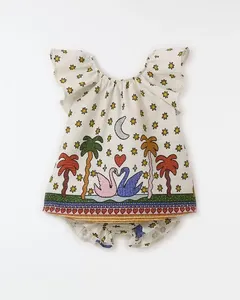 Vestido Bebe Barrado Pedalinho Mini Est Barrado Pedalinho Mini Fundo Off - 12M