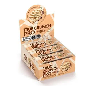 Wafer True Crunch Pro True Source Barrinha sabor Chocolate Branco e Meio Amargo 6g de Proteína 25g