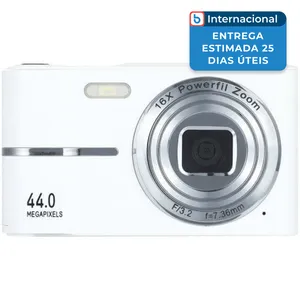 Câmera Digital Jone 44mp 16x Zoom Lcd 2.4 Recarregável Branco J-MBI