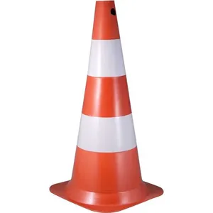 Cone de Sinalização com 75 cm Branco e Laranja em Polietileno - VONDER