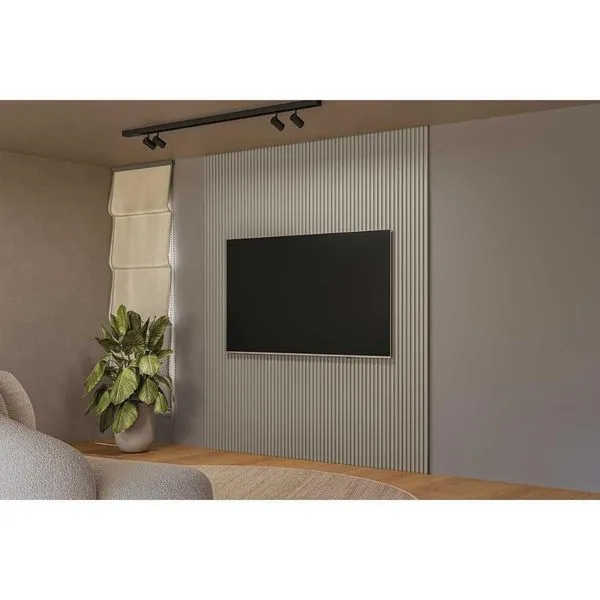 Painel p/ Lavabo até 85 Pol Modular 2.2 Ripado 219x250cm Gris Fosco - Linea Brasil