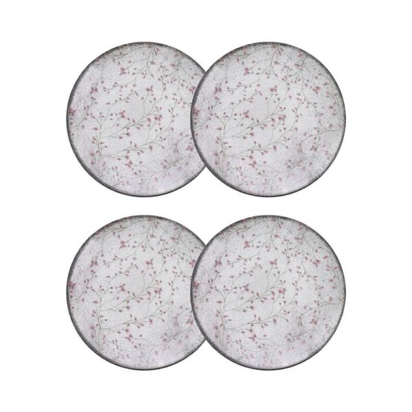 Conjunto 4 Pratos Sobremesa 19cm Porcelana Floralis Tramontina