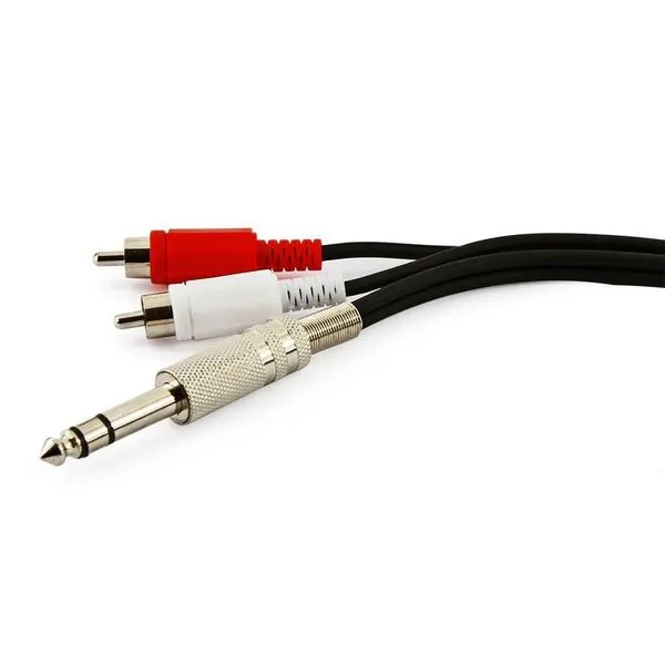 Cabo P10 Estereo Para 2 Rca - 50 Metros