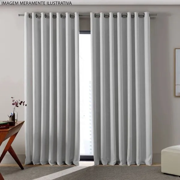Cortina Bella & Co Blackout Tebas 420x250cm Cinza (MP)
