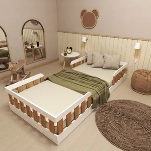 Cama Infantil Montessoriana Solteiro Tuli Zoe Branco/Carvalho Mel