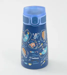 Garrafa Térmica Inox Parede Dupla Mar 3D 350ml Twibex Azul