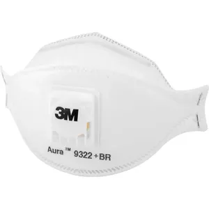 Máscara Descartável com Válvula 9322+BR Contra Pós, Fumos e Névoas - 3M