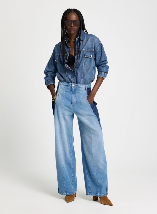 Calça Le Lis Narcisa Pantalona Jeans Feminina 44