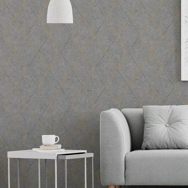 Papel De Parede Santorini Geométrico Cinza Sn134