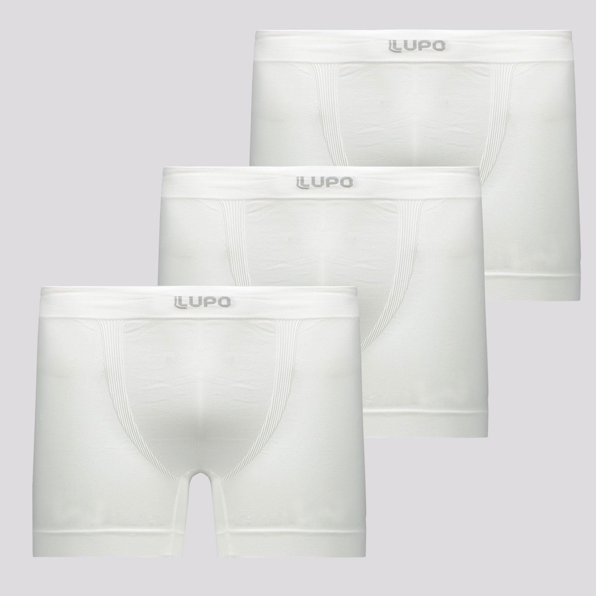 Kit de 3 Cuecas Boxer Lupo Fiber Man Branca