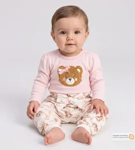 Conjunto Body Ursinhas Fofinhas Rosa - G