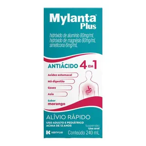 Antiácido Mylanta Plus Sabor Morango 240ml Suspensão Oral