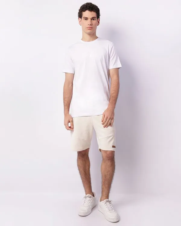 Bermuda Masculina Reta Linho Botonê Off White G