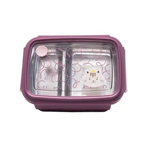 Bento Box Térmica Inox Milky com Divisórias Lancheira Infantil Brasgroup Bento Box Térmica Inox Milky com Divisórias Infantil Brasgroup