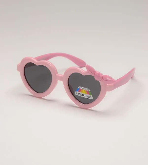 Óculos de Sol Infantil Coração com Lacinho Rosa