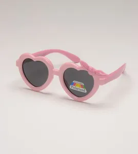 Óculos de Sol Infantil Coração com Lacinho Rosa