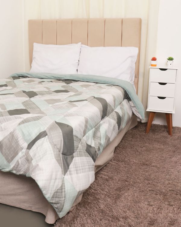 Coberdrom Queen Slim Hedrons Flannel Estampado Verde UN