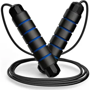 Corda de Pular Profissional Ajustável de Salto Rápido com Rolamento sem Emaranhados para Treino Cross Speed Azul Corda de Pular Profissional Ajustável com Rolamento de Giros Rápidos sem Emaranhados para Treino