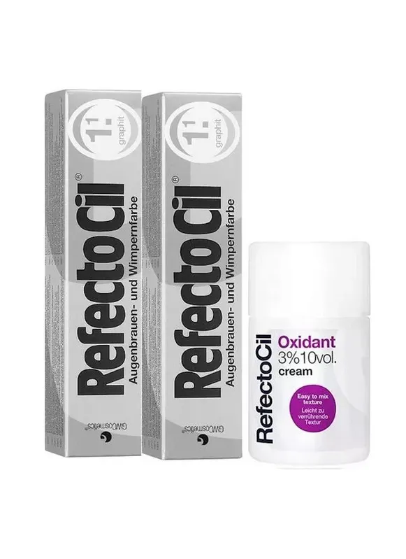 Kit Refectocil 2 Tinta + 1 Oxidante Creme N° 1.1 Grafite