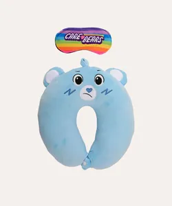 apoio de pescoço com máscara de dormir ursinho carinhoso azul UNICO