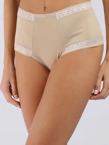 Calcinha Alta Com Renda Feminina MARROM G