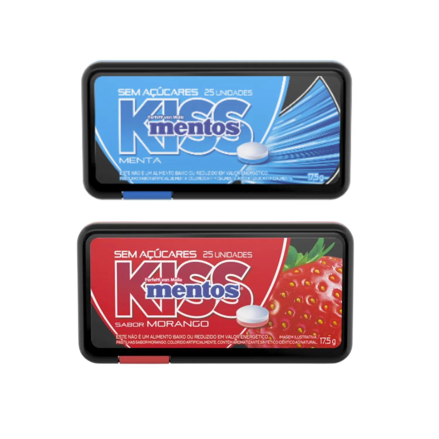 Kit Bala Mentos Kiss Dispenser Sortido Menta E Morango - 9 Unidades 17,5g