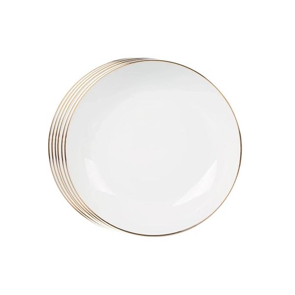 Jogo de pratos fundos em porcelana L'Hermitage Legacy Gold 20,5cm 6 peças