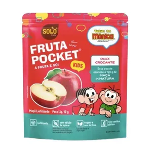 Fruta Pocket Kids Maçã Liofilizada Turma da Mônica Snacks 12g FRUTA POCKET SOLO SNACKS MACA KIDS TURMA