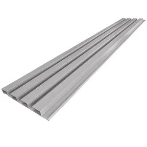 Painel Ripado de PVC 100cmx15cm 7un com 02 Cantoneiras para Parede e Teto Cinza Bariri PVC Painel Ripado de PVC 100cmx15cm Kit 7 Peças com 02 Cantos Cinza Bariri PVC