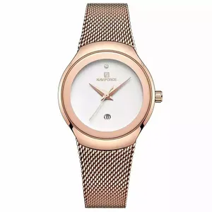 Relógio Feminino Naviforce Aço inoxidável à prova d´ Água Branco