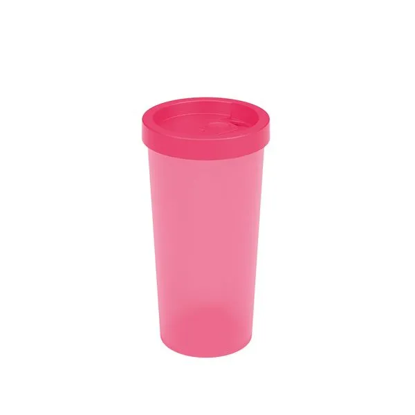Copo Nutri Com Tampa Plástico Rosa 500ml - Brinox