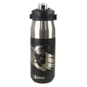 Garrafa Térmica Inoxidável AHU Legendários 750ml - Preta