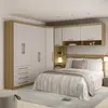 Conjunto Quarto de Canto Queen 5 Peças 8 Portas 5 Gavetas Paris Luciane Móveis | Avela/Cinammon