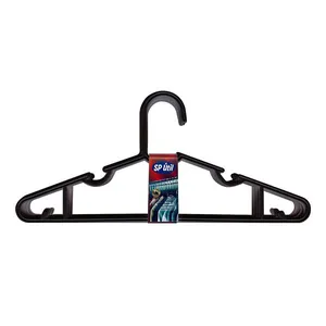 Conjunto de Cabides de Plástico SP Util Slim Luxo Preto 10 Unidades