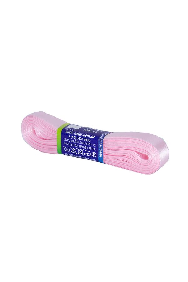 Fita de Cetim Nº03 15mm Peça com 10m Rosa Bebê