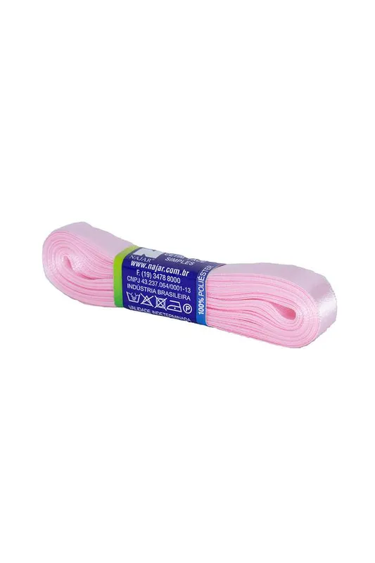 Fita de Cetim Nº03 15mm Peça com 10m Rosa Bebê