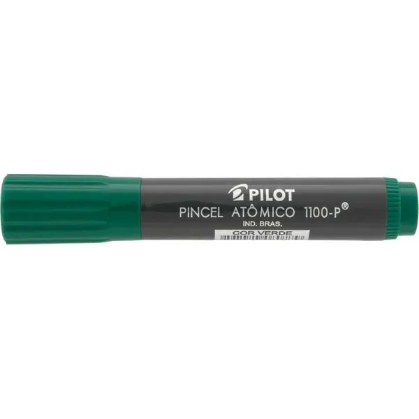 Pincel Marcador Permanente Pilot Atômico 1100P Ponta Chanfrada Recarregável Verde Pincel Marcador Permanente Pilot Atômico 1100P Recarregável Verde