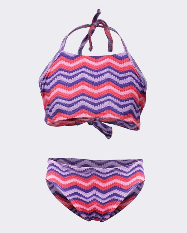 Conjunto Biquíni Infantil com Amarração Estampado + Proteção UV Rosa 6