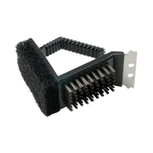 Escova Easy Grill Full Fit 3 em 1 para Churrasqueira em Aço e Plástico 15cm